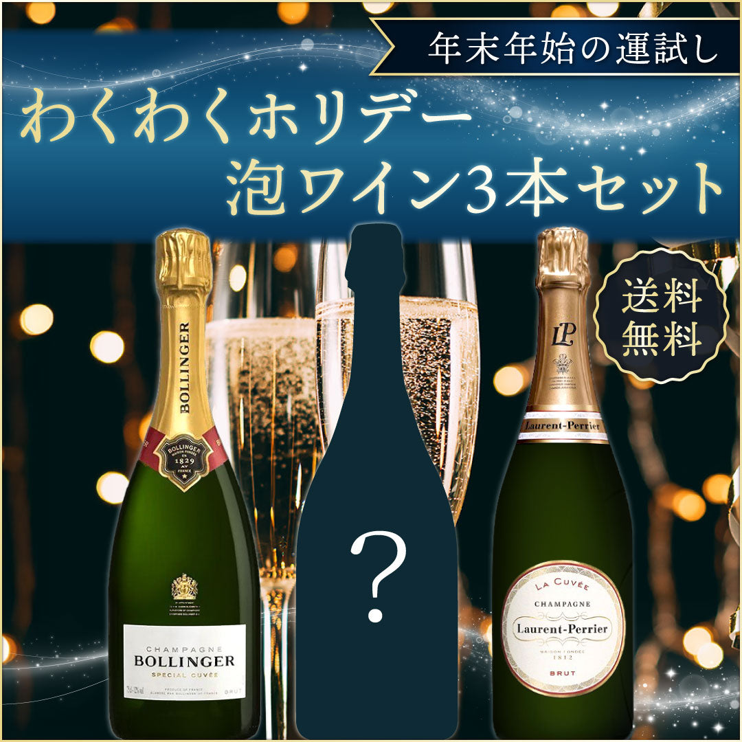 【お年玉1000ポイント付き】年末年始の運試し♪わくわくホリデー シャンパーニュ3本セット
