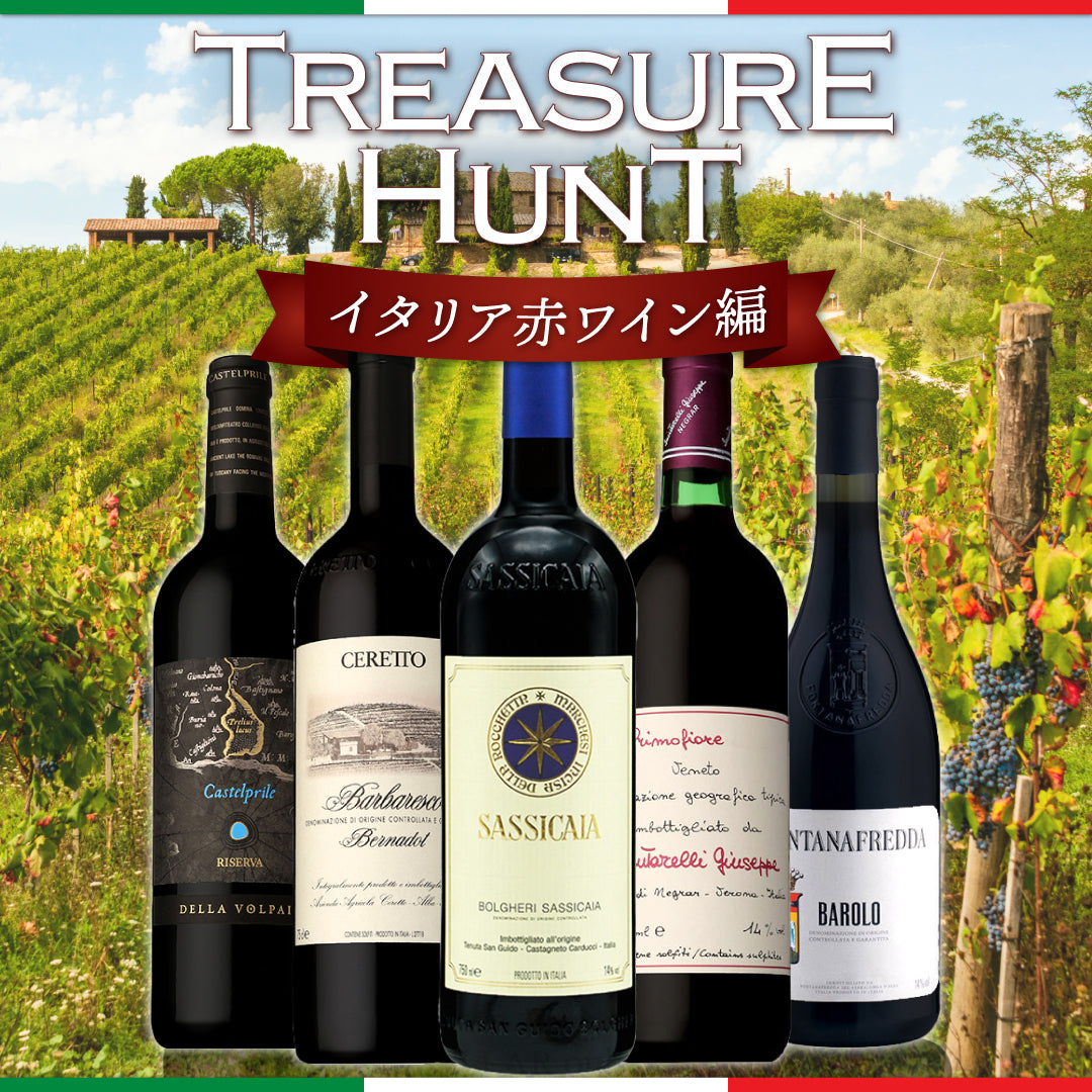 【ワインくじ】トレジャーハント:イタリア赤ワイン編