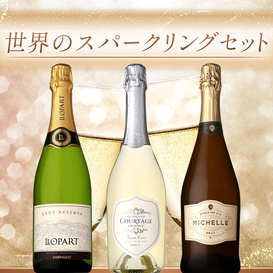 【25%OFF!】世界のスパークリングワイン3本セット