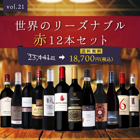 【6月～9月クール配送・送料無料】＼飲んで応援！／世界のリーズナブル赤12本セットvol.21※倉庫出荷のため、店舗商品と同時注文不可