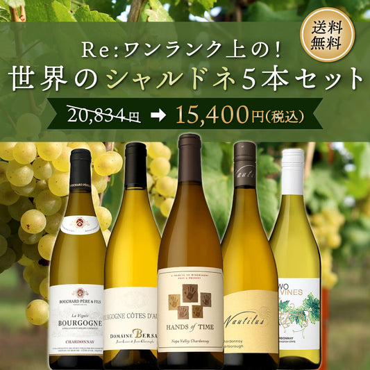 【6月～9月クール配送】Re: ワンランク上の！世界のシャルドネ5本セット vol.3 ※倉庫出荷のため、店舗商品と同時注文不可