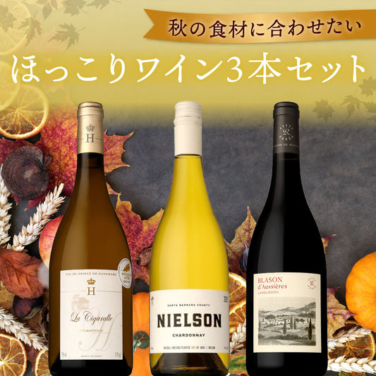 【6月～9月クール配送】秋の食材にあわせたい🍁ほっこりワイン3本セット