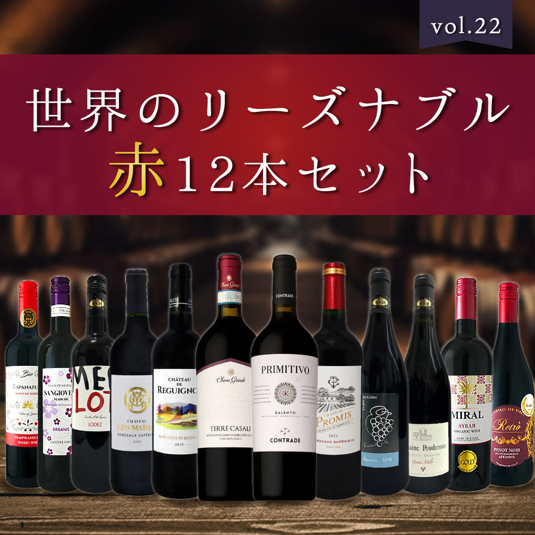 【送料無料】＼飲んで応援！／世界のリーズナブル赤12本セットvol.22※倉庫出荷のため、店舗商品と同時注文不可