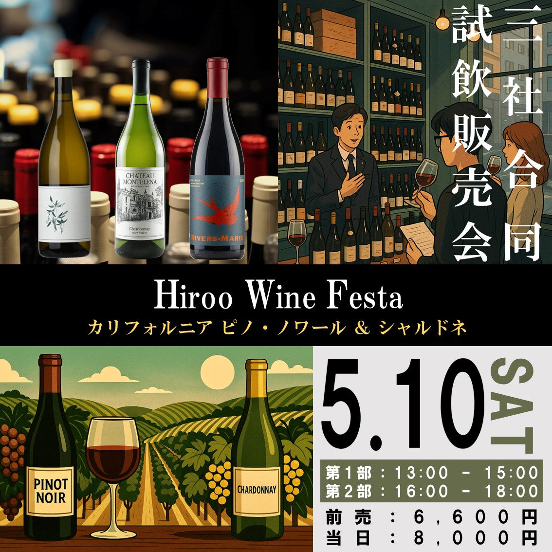 5月10日（土）イベント＠THE CELLAR Hiroo｜Hiroo Wine Festa ~カリフォルニア ピノ・ノワール＆シャルドネ~