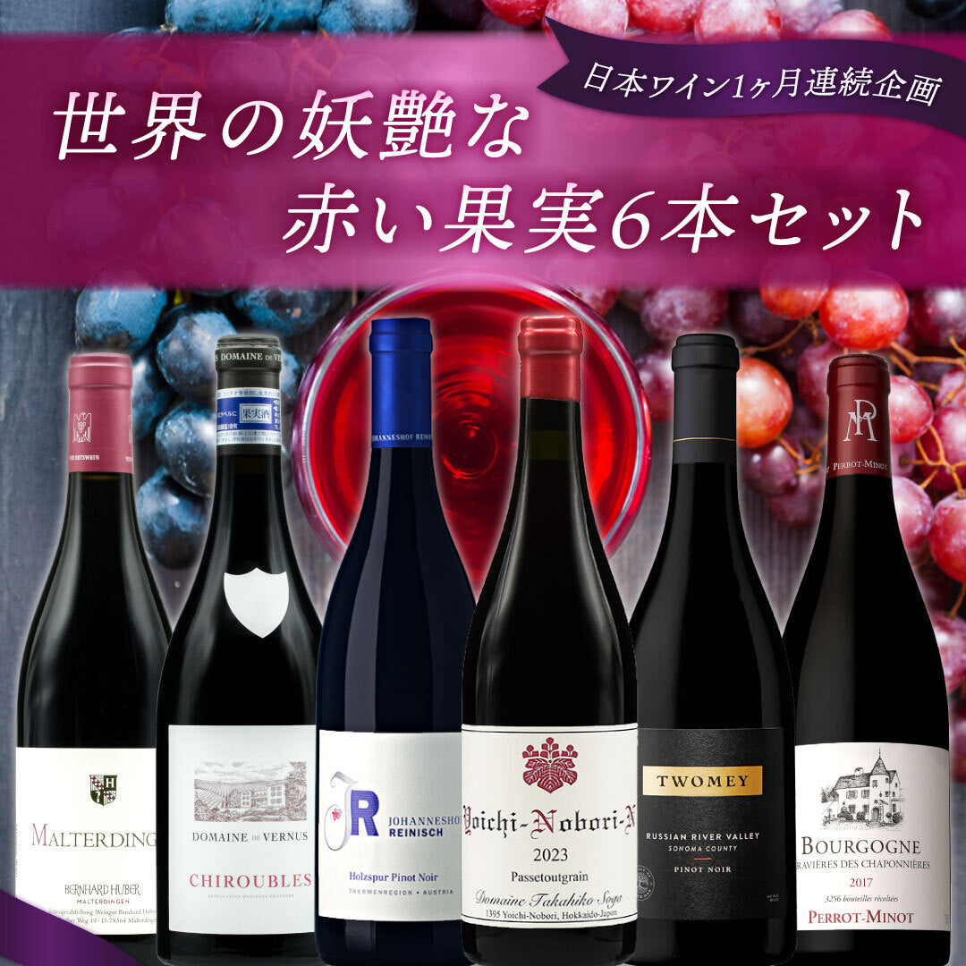 【飲んで応援企画｜deleteCプロジェクト】世界の妖艶な赤い果実6本セット