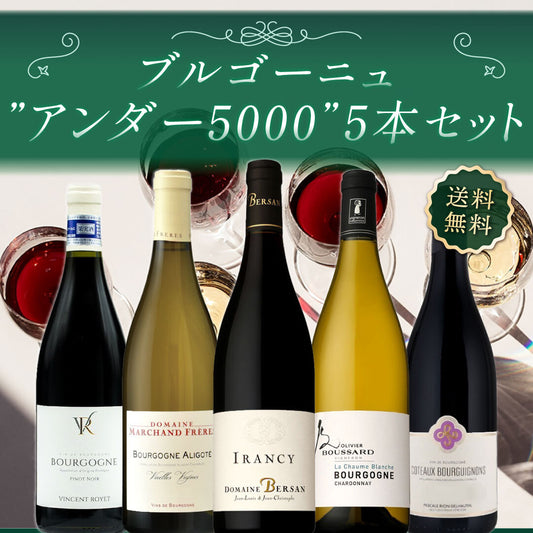 【送料無料】ブルゴーニュ"アンダー5000” 5本セット