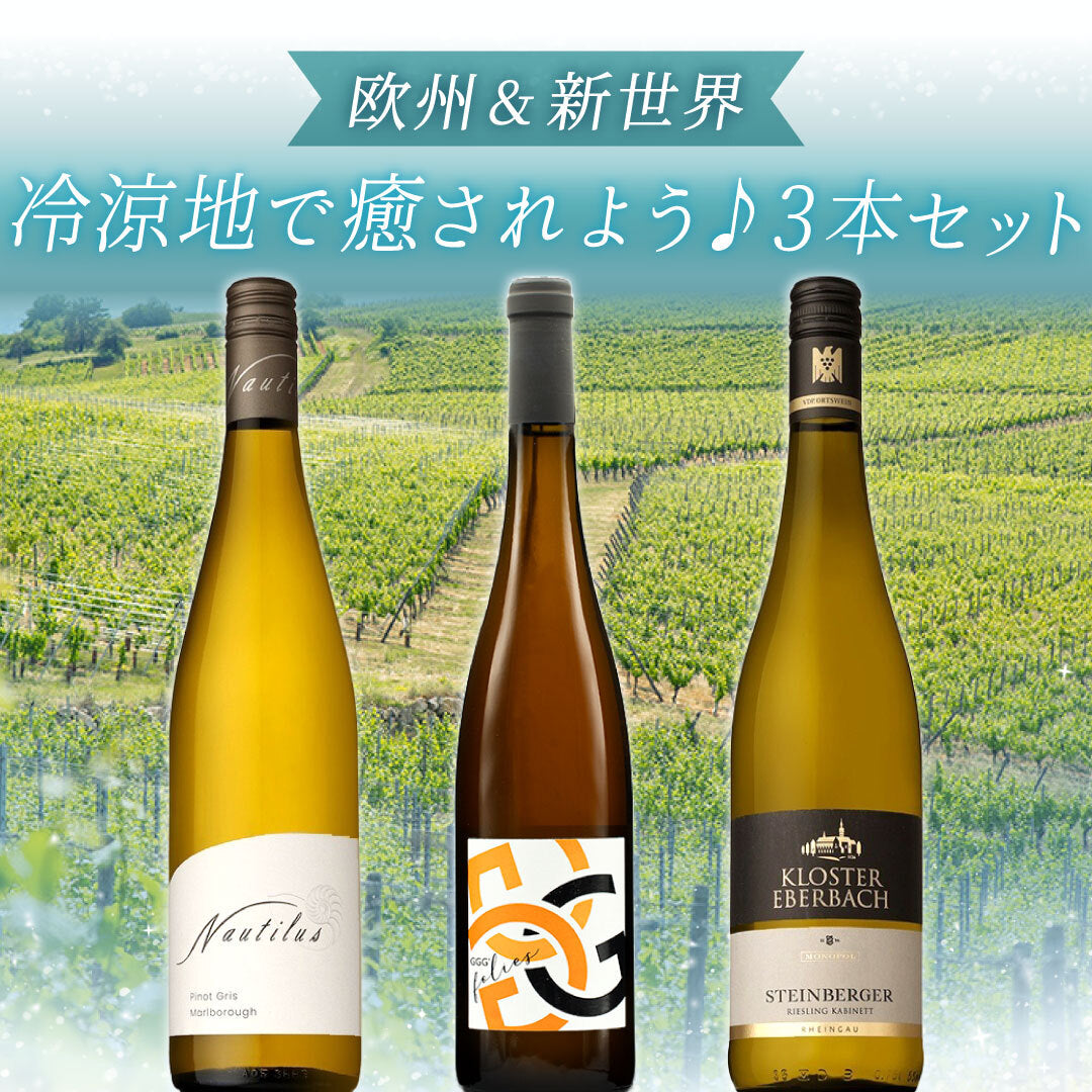 【欧州＆新世界】冷涼地で癒されよう♪3本セット