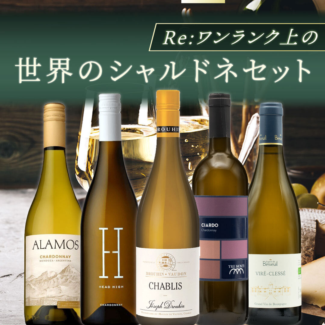【送料無料】Re:ワンランク上の！世界のシャルドネ5本セット vol.7※倉庫出荷のため、店舗商品と同時注文不可