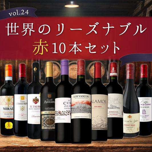 【送料無料】＼飲んで応援！／世界のリーズナブル赤10本セットvol.24※倉庫出荷のため、店舗商品と同時注文不可