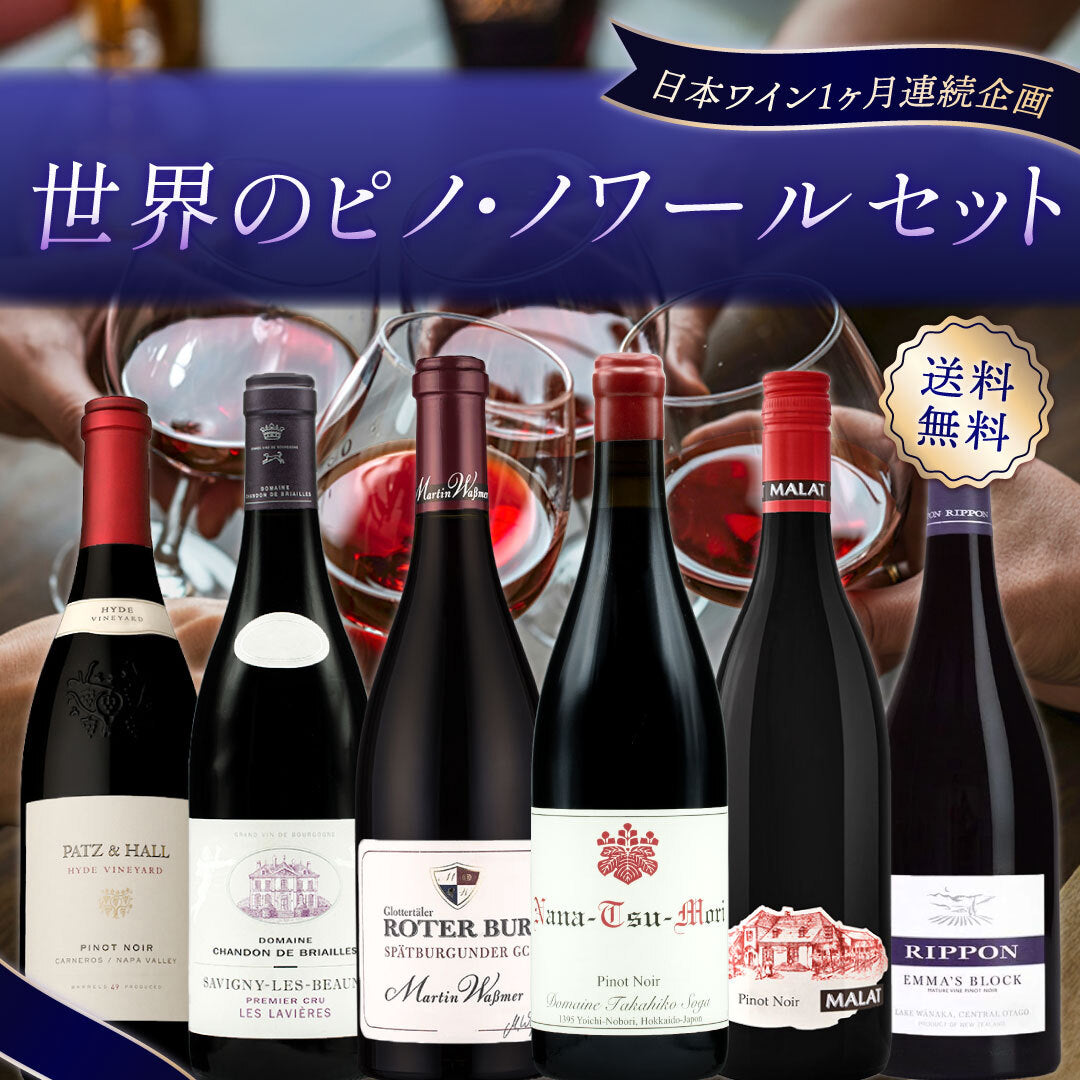 【飲んで応援企画｜deleteCプロジェクト】【送料無料】世界のピノ・ノワール6本セット