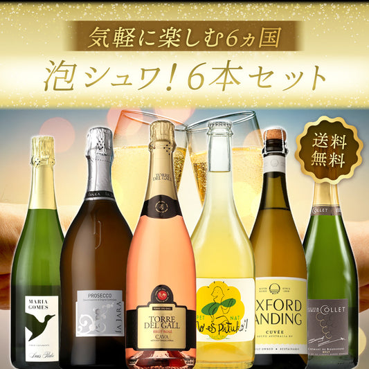 【送料無料】気軽に楽しむ6ヵ国泡シュワ！6本セット ※倉庫出荷のため、店舗商品と同時注文不可