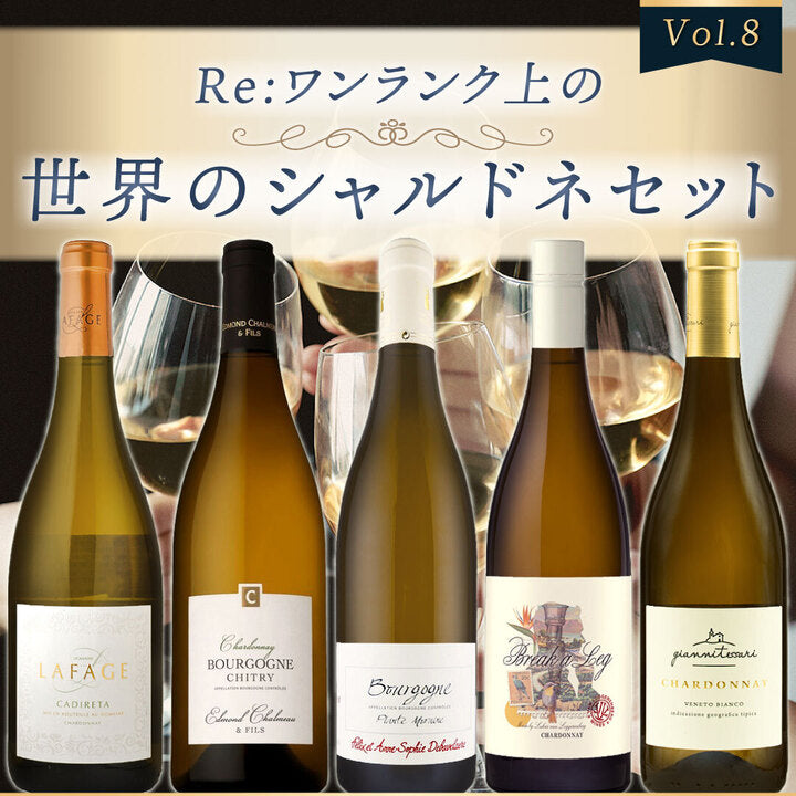 【送料無料】Re:ワンランク上の！世界のシャルドネ5本セット vol.8※倉庫出荷のため、店舗商品と同時注文不可